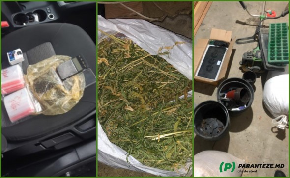 FOTO // Droguri în valoare de peste 300.000 de lei ridicate de polițiști